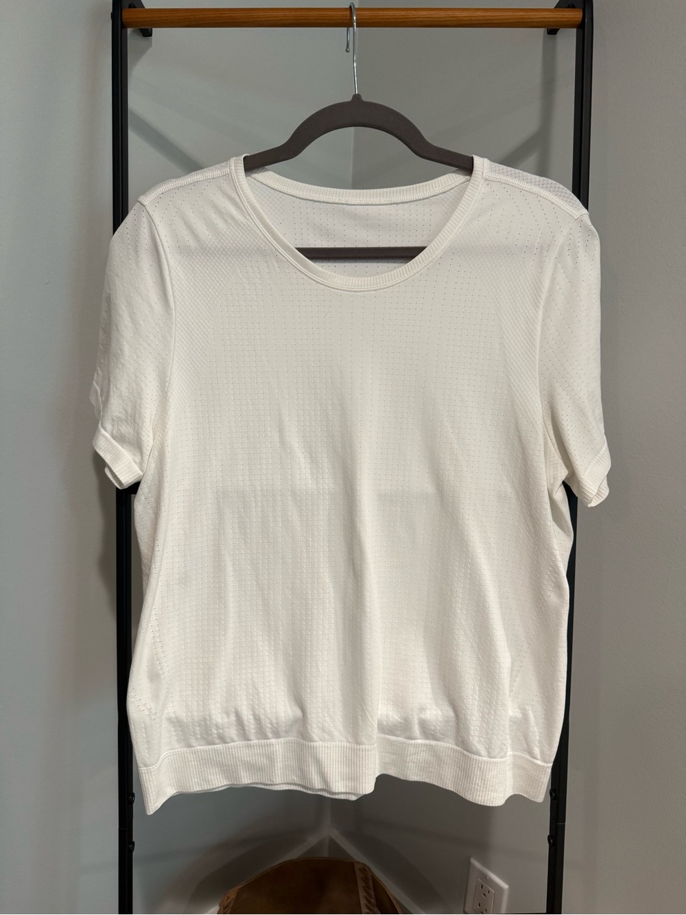 Athleta White Short-Sleeve Knit Tee
